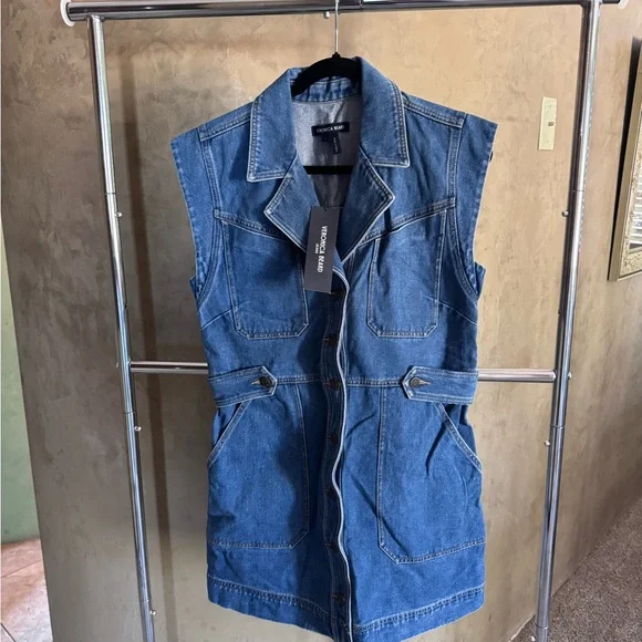 denim dress with front zipper Denim Doll Front Zipper Mini Dress